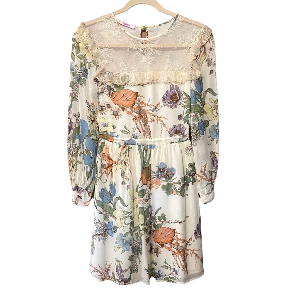 BLUGIRL FOLIES ivory floral boho lace dress 4